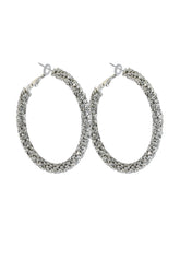 50MM BLING HOOP IN SILVER