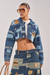 ACT UP PATCHWORK DENIM JACKET