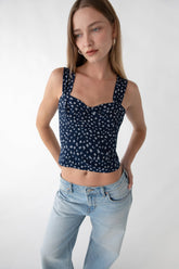 FLORAL BUSTIER TOP
