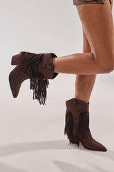 AKIRA GOLD GREIANA BROWN RHINESTONE WESTERN BOOTIE