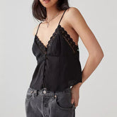 Ruched V-Neck Solid Crop Top