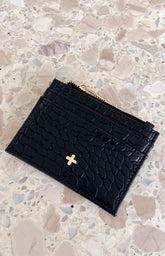 Ivy Black Croc Wallet