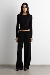 DRAWSTRING WAIST FLOWY PANT