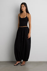 RELAXED BALLOON FIT COTTON PANTS