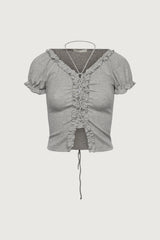 RUFFLE HALTER TOP
