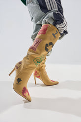 AKIRA GOLD WHOLE PACKAGE TAN STILETTO BOOT