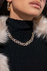 A RICH BITCH LOOK RHINESTONE NECKLACE