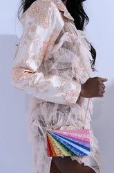 ADELFA RAINBOW EMBELLISHED CLUTCH