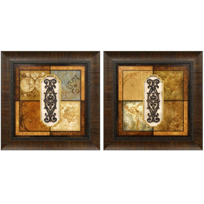 Artifact Globe and Map Framed Art