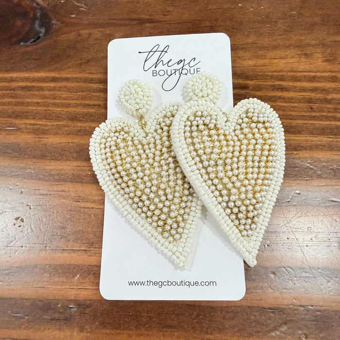 Beaded Heart Earring