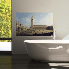 30.5x48 Piazza San Marco Decal Installed in Bathroom