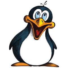 Cartoon Penguin Wall Decal Printed & Die-Cut | Wallhogs
