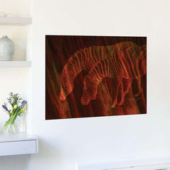 27x36 inch Moods Of Africa Zebras Decal Installed on Wall