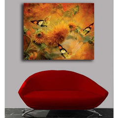 Sunflowers Fine Art Canvas Print Installed | Wallhogs