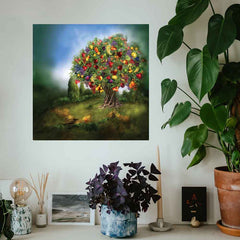 24x24 inch Tree Of Abundance Decal Installed Above Counter