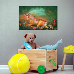 22x36 inch Unicorn Of The Roses Poster Displayed in Playroom