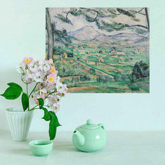 24 inch Montagne Sainte-Victoire Decal Installed Above Counter