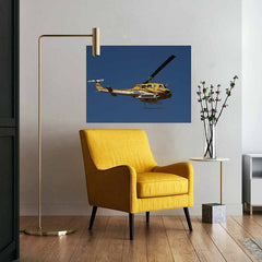 48 inch Fire Attack Helicopter Decal Installed Above Chair