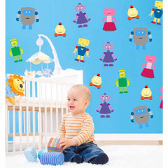 Cute Robots Wall Decals Installed | Wallhogs