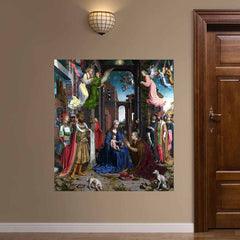 43.5x48 inch Adoration of the Kings Poster Displayed by Door