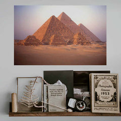 15.5x24 inch Great Pyramids of Giza Decal Installed Above Shelf