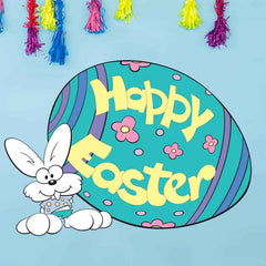 32 x 48 inch Happy Easter Egg & Bunny Decal Installed