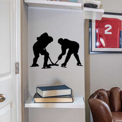 16x24 inch Hockey Player Silhouette Decal Installed in Alcove