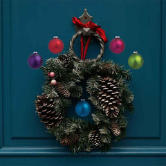 4.5 inch Holiday Ornament Decals Installed Around Wreath