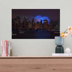14.5x24 inch New York Skyline Decal Installed Above Shelf