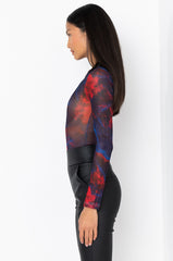 4 SWIRL MESH LONG BODYSUIT