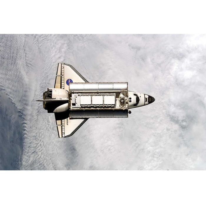 Orbiting Endeavor Above Cloud Cover Gloss Poster Printed