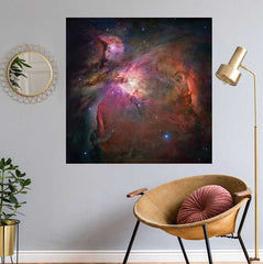 36x36 inch Orion Nebula Decal Installed Above Chair