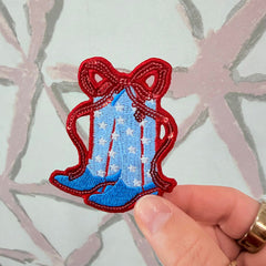Red Bow Boot Patch