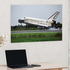 24x36 Shuttle Discovery Landing Poster Installed Above Desk