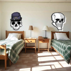 29x36 inch Skull Wall Decal Installed in Bedroom