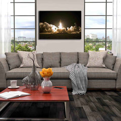 Space Shuttle Launch Canvas Print Installed