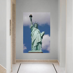 48x72 inch Statue of Liberty Against Blue Sky Poster Installed in Entrance