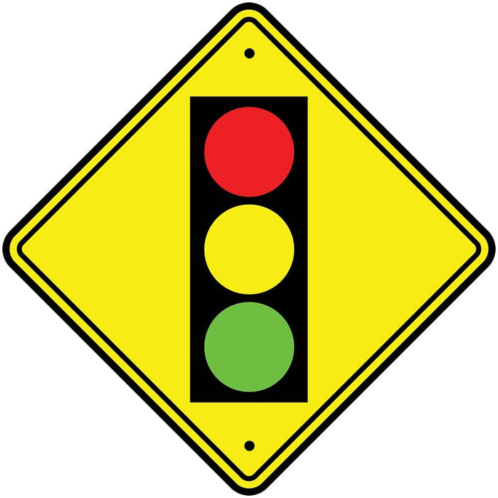 Stop Light Ahead Sign Wall Decal Printed & Die-Cut | Wallhogs