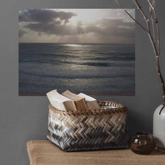 24 inch Sunset Over Ocean Decal Installed on Wall