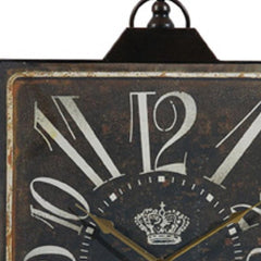 Vintage Style Black and White Iron Wall Clock | 16"x25"