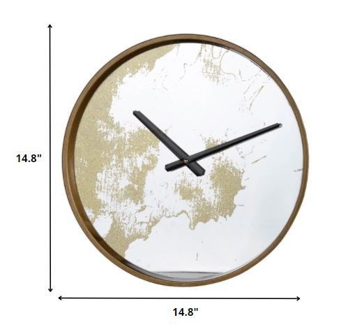 15" Gold Dust Modern Round Wall Clock