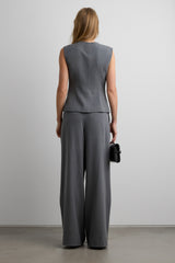 HIGH NECKLINE BUTTON UP VEST