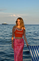 Claudi Orange And Pink Satin Maxi Skirt