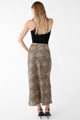 SATIN MIDI SLIP SKIRT