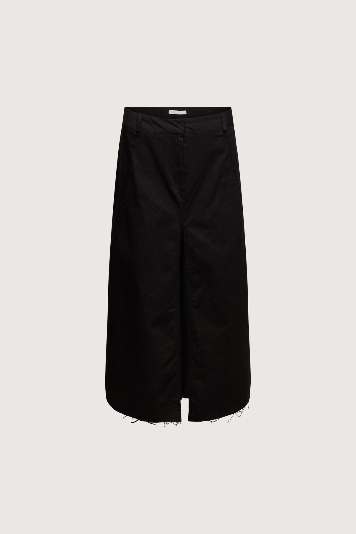 RAW HEM MIDI SKIRT