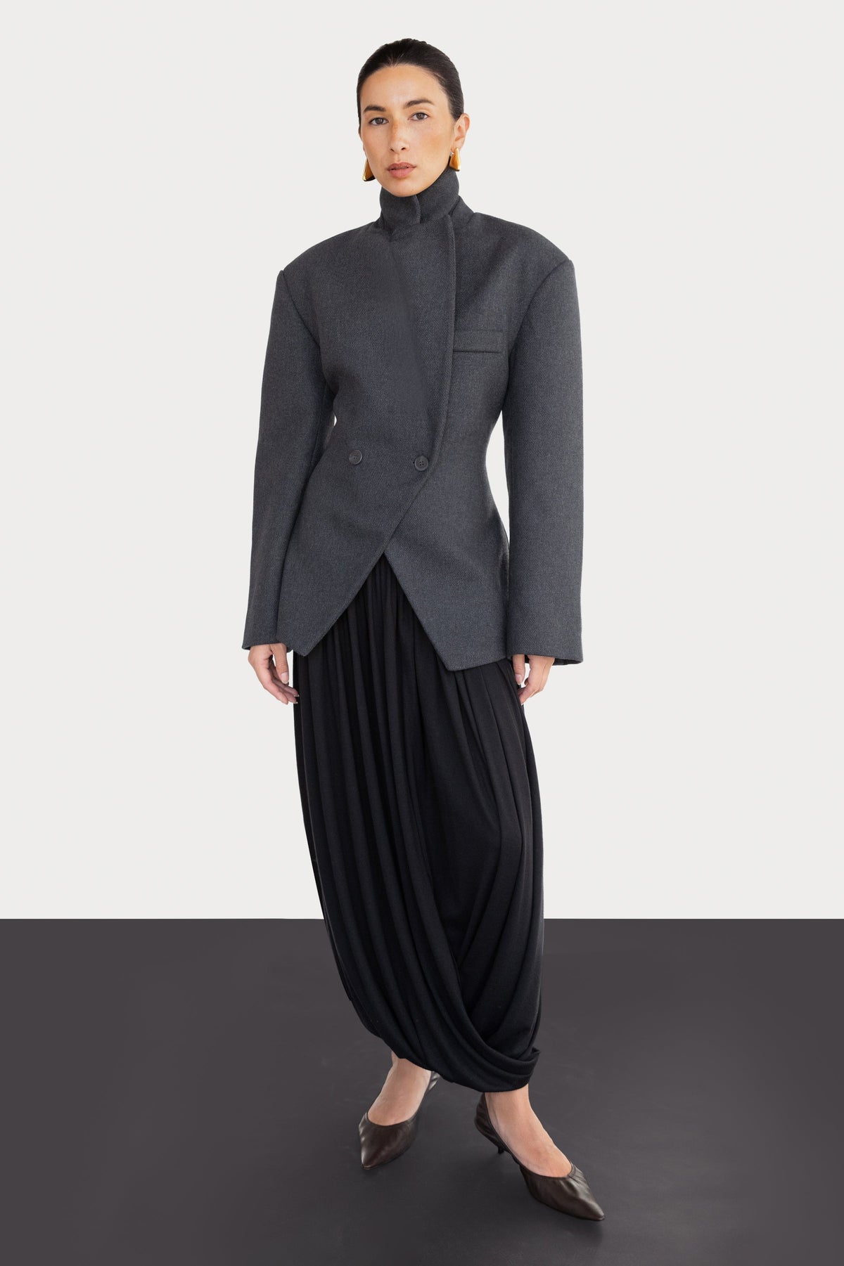 DRAPED MIDI SKIRT