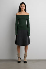 RIBBED OFF THE SHOULDER SWEATER