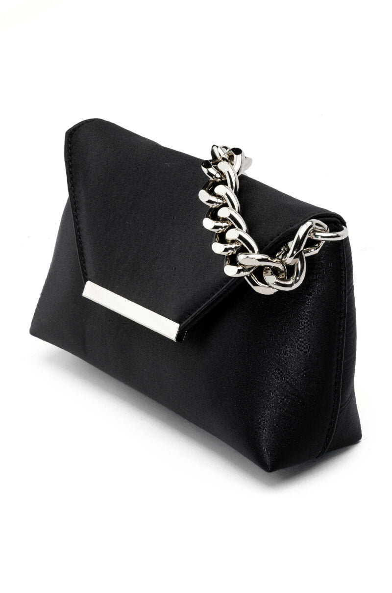 ADELE BLACK SATIN PURSE