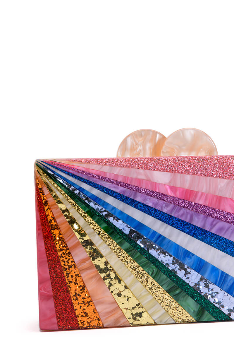 ADELFA RAINBOW EMBELLISHED CLUTCH