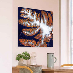 24x24 inch Fjords Satellite Decal Installed Above Kitchen Dinette